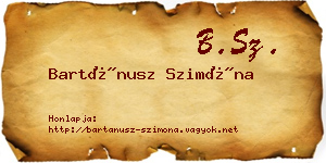 Bartánusz Szimóna névjegykártya